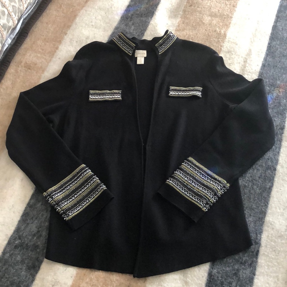 Chico’s Sequin and Bead Embellished Knot Jacket